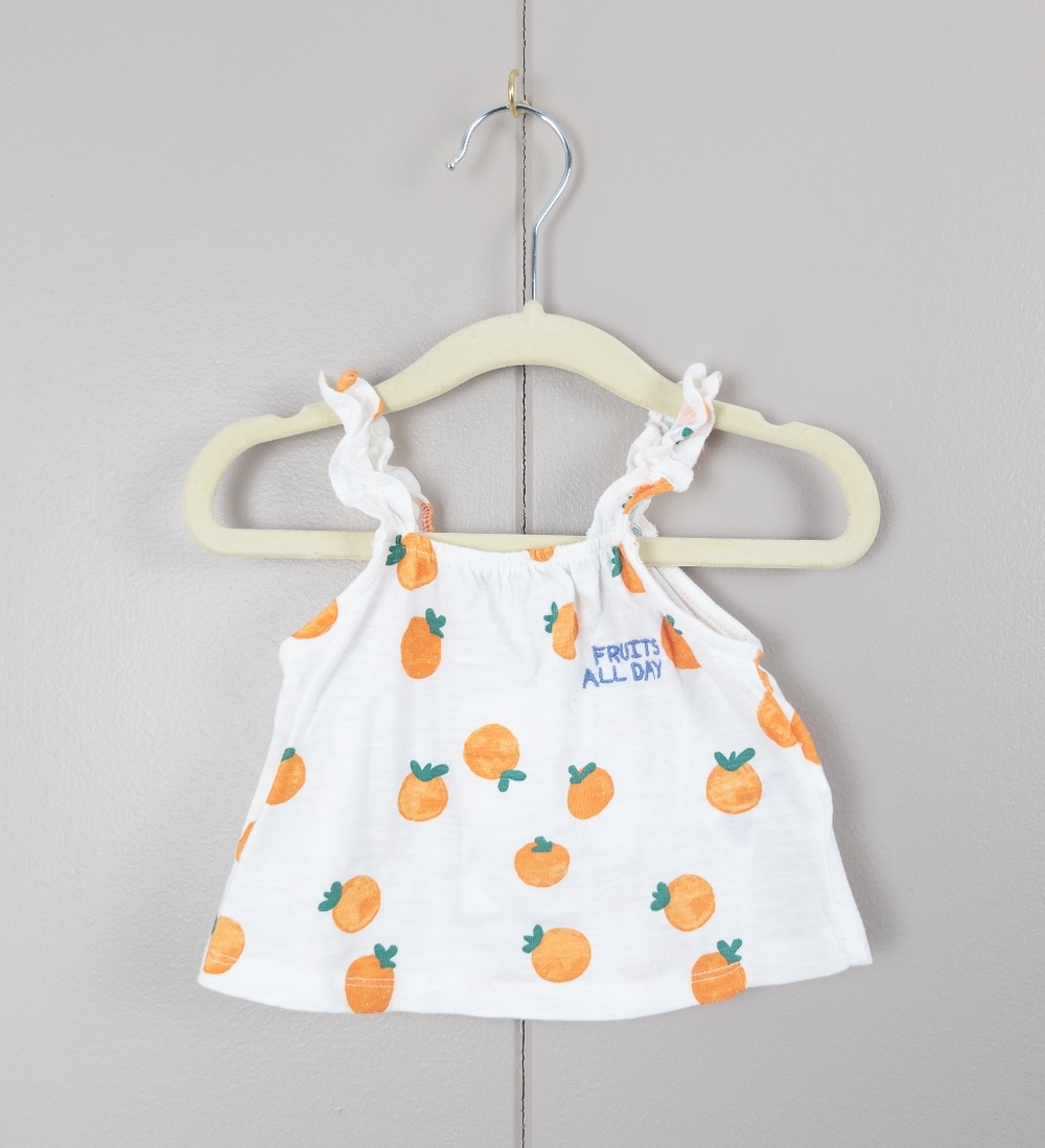 Zara Kids White Orange Fruit Print Tank - Picture 2 of 7